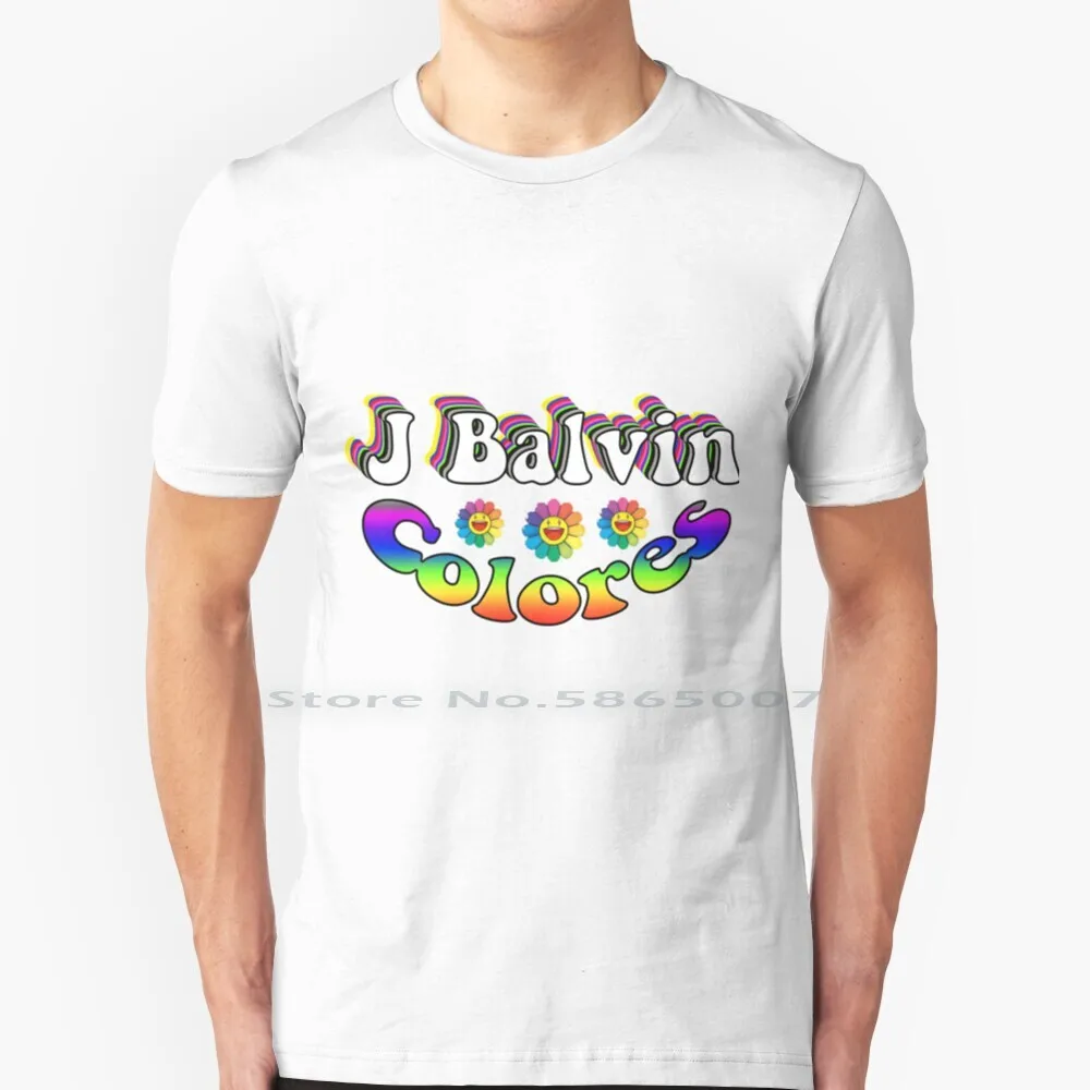 J Balvin Colores T Shirt 100% Cotone J Balvin Jb Colores Latino Hispano Music Reggaeton Amarillo Azul Rojo Rosa Morado Verde