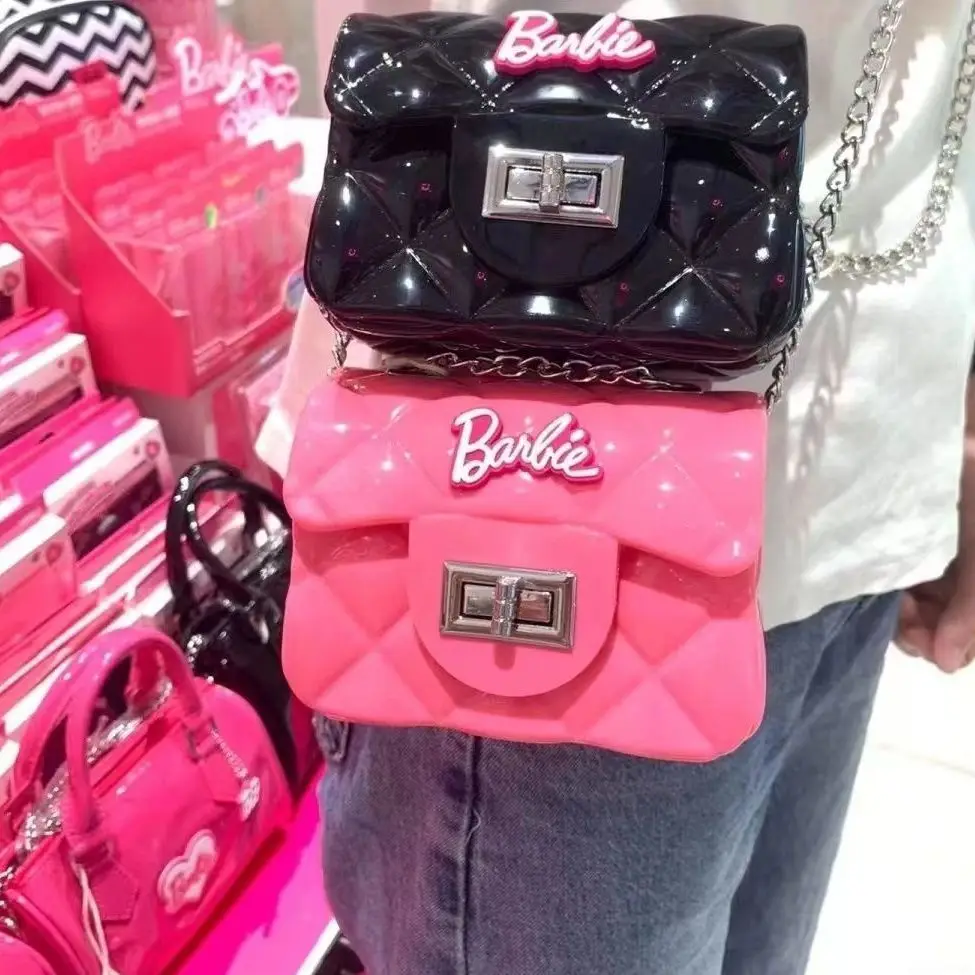 Barbie Square Bag All-Match Sweet Cool Jelly Makeup Anime Kawaii Small Shoulder Messenger Bags Coin Crossbody Bag Per Le Donne