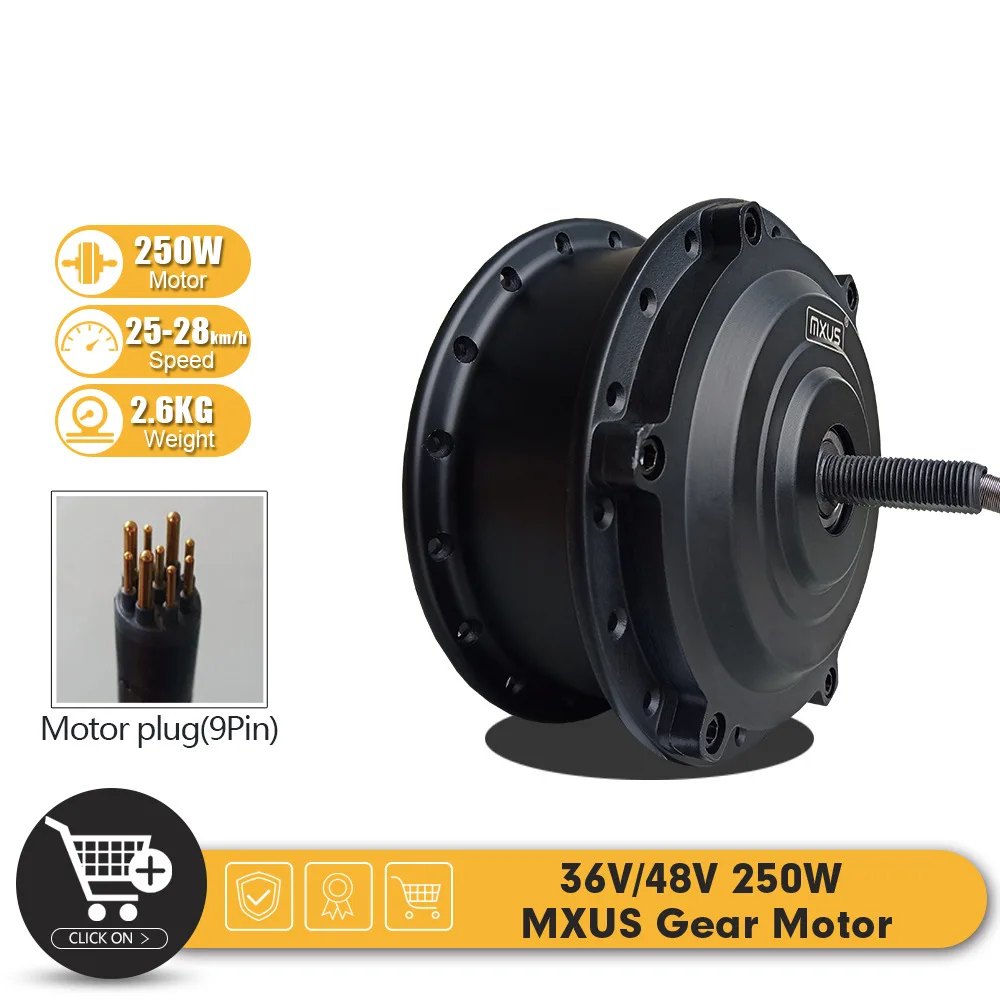 36V/48V 250W Mxus Motore Per Bicicletta Elettrica Mountain Bike Anteriore Retrofit Booster Elettrico Motore Singolo