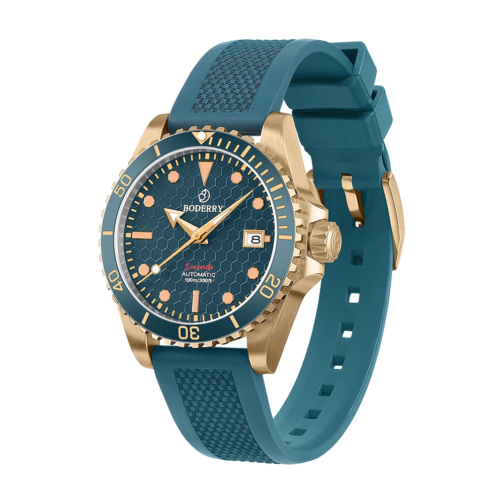 Boderry Bronze Watch Seaturtle Titanium Diver Luxury Orologio Da Polso Meccanico Automatico Sport 100M Impermeabile Luminoso