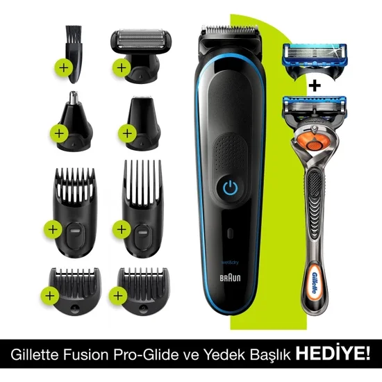 Braun Mgk 5280 Kit Di Toelettatura Ricaricabile 9 In1 Wireless Styler + Gillette Fusion Proglide