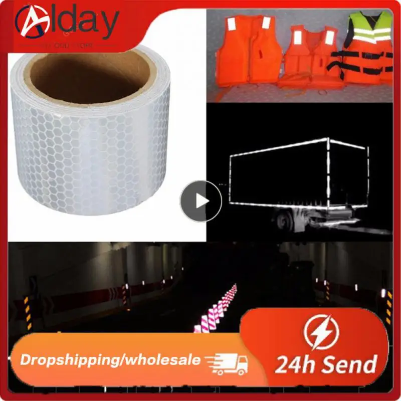 1 Pz 5Cm X 3M Cinta Reflectante Riflettente Tessuto Riflettente Reflex Adhesiva Auto Car Film Crystal Honeycomb 30 Mm