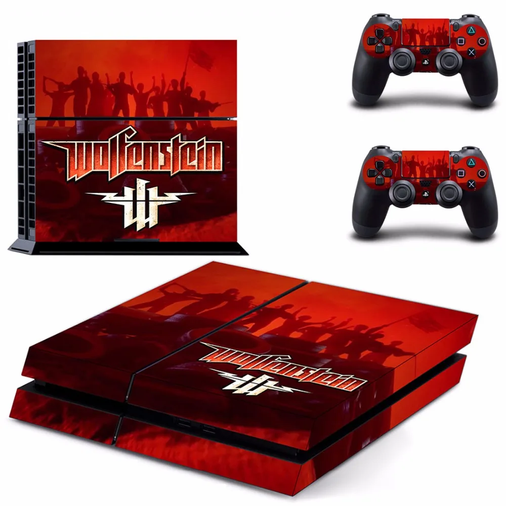 Ps4 Skin Sticker Per Playstation 4 Console E 2 Controller Ps4 Skin Sticker Vinyl Decal - Game Wolfenstein Youngblood