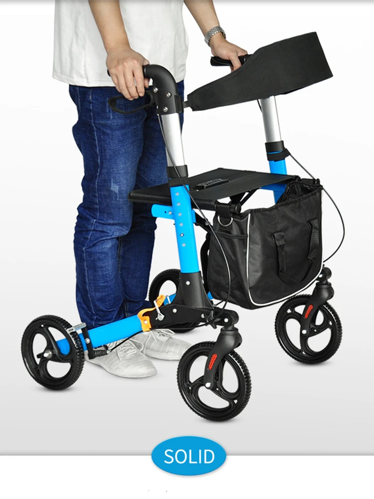 Riabilitazione Del Paziente Anziano Deambulatore Deambulatore Deambulatore Puleggia Pieghevole In Lega Di Alluminio Walker Walker Shopping Mobility Ai