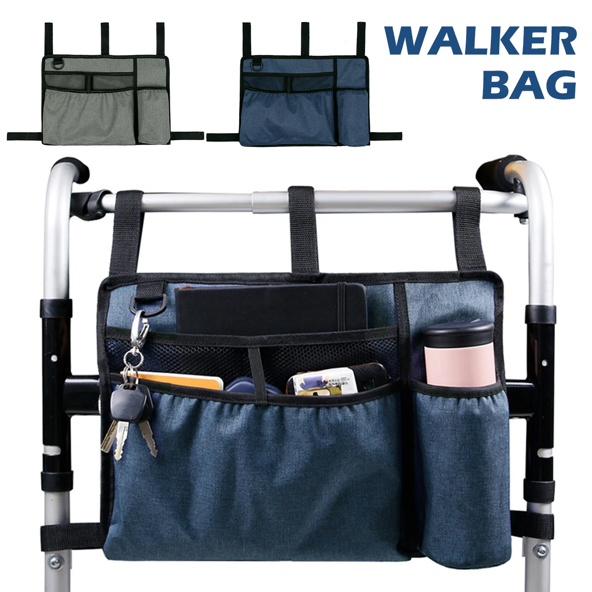 Borsa Per Deambulatore Con Portabicchieri Custodia Per Sedie A Rotelle Di Grande Capacità Borsa Per Organizer Per Sedie A Rotelle Borsa Per Deambulato