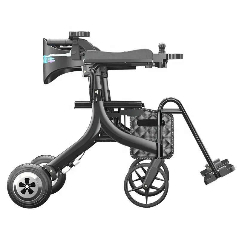 Pieghevole Regolabile Elettrico Leggero Deambulatore Rollator Power Rollator Sedia A Rotelle Multifunzionale Mobility Walker Rollator