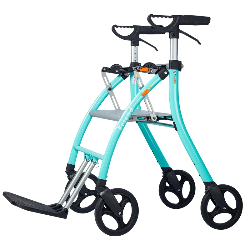 Per Anziani Walker Stand Up Walk Assist Rollator Pieghevole Leggero Portatile In Alluminio