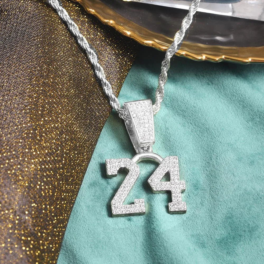 Hip Hop Preferito Basket Star Kobe-Bryant Taglia 24 Jersey Collana Con Ciondolo Commemorativo Catena Clavicola In Metallo Girocollo Regali