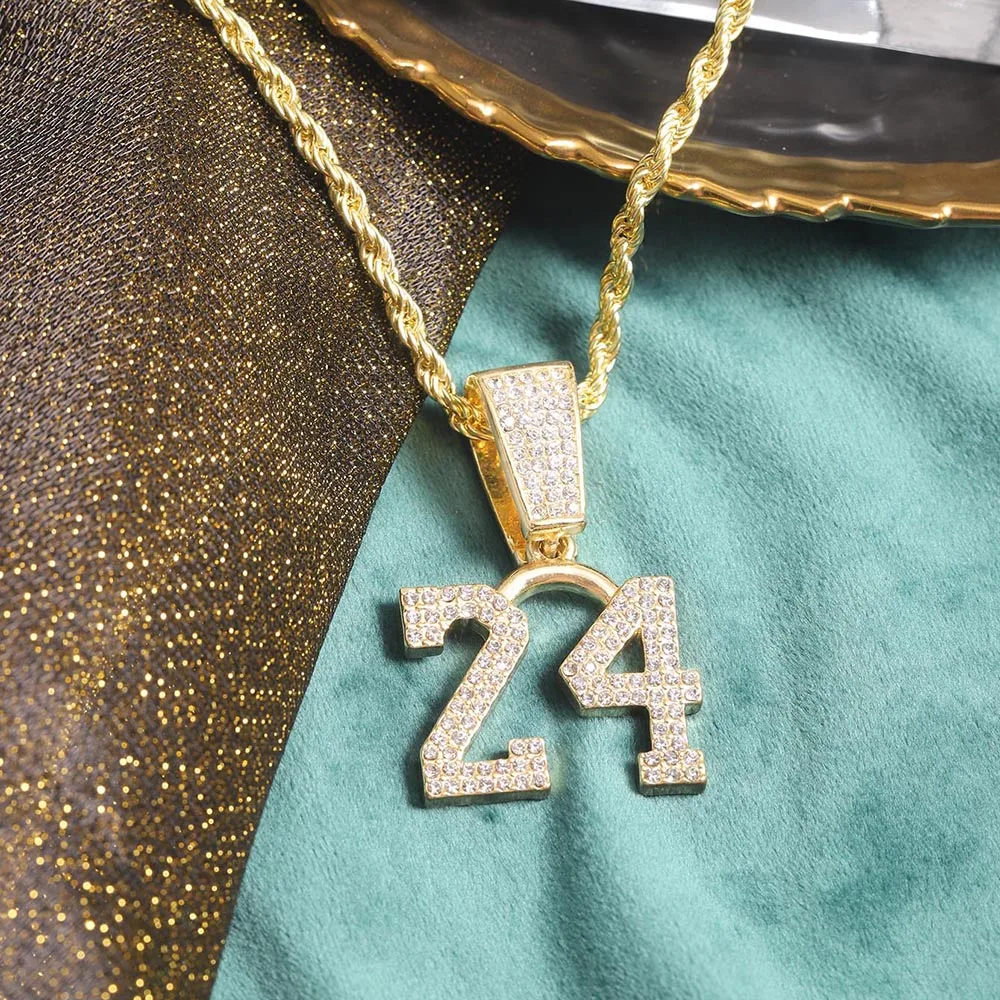 Hip Hop Preferito Basket Star Kobe-Bryant Taglia 24 Jersey Collana Con Ciondolo Commemorativo Catena Clavicola In Metallo Girocollo Regali