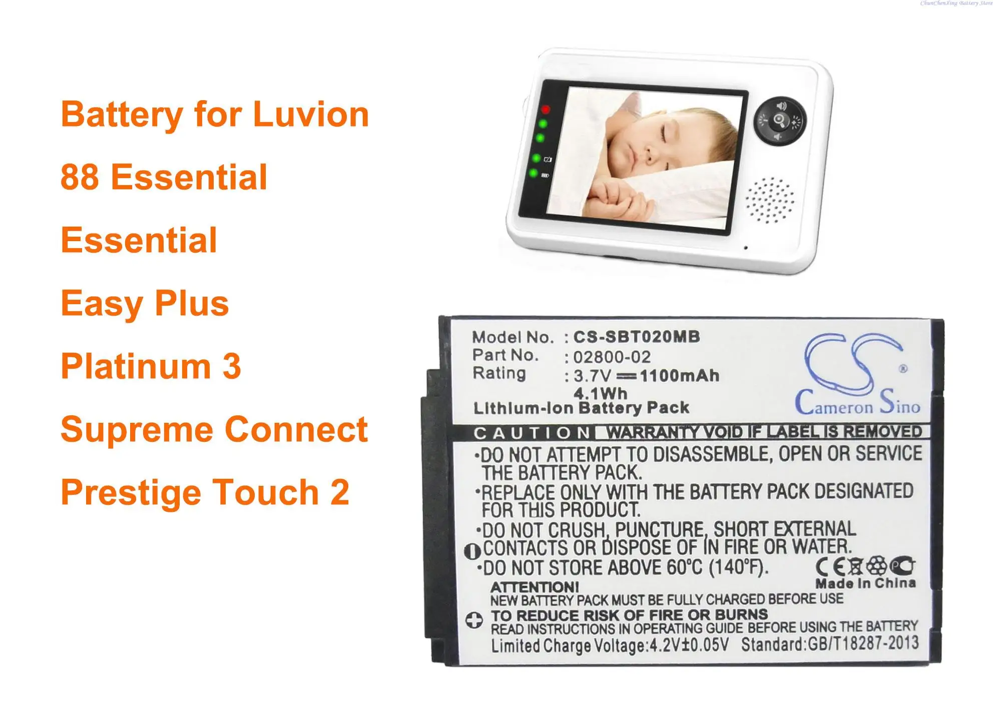 Batteria Orangeyu 1100Mah Per Luvion 88 Essential, Essential, Easy Plus, Platinum 3, Supreme Connect, Prestige Touch 2