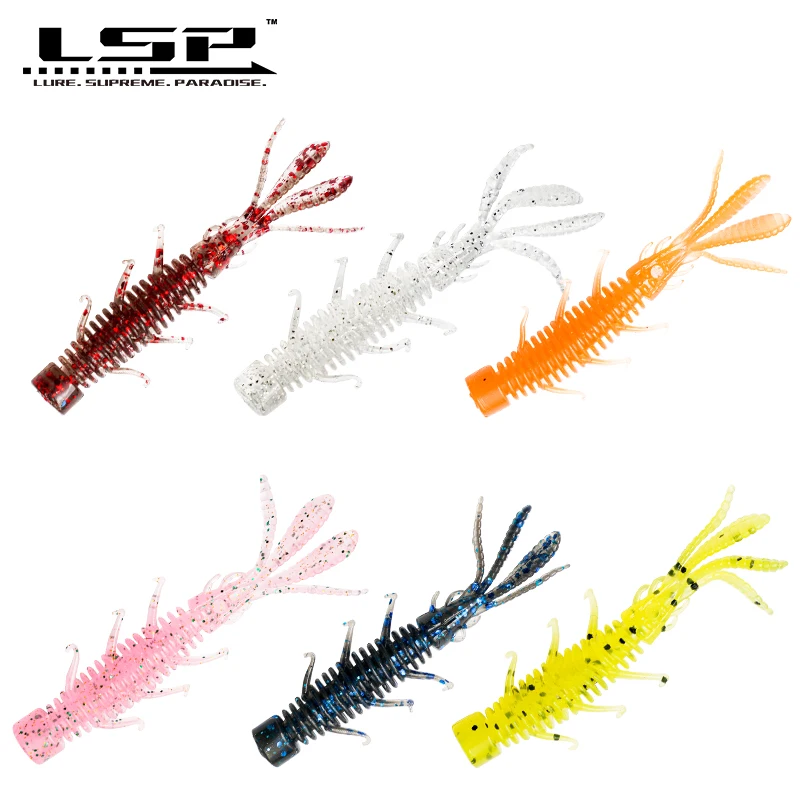 Lsp 8 Pz/Borsa 2.5 Pollici Floating Soft Shrimp Soft Crawfish Bait Floating Ned Rig Drop Shot Esca Per Gamberetti Con Attrattivo Di Pesce