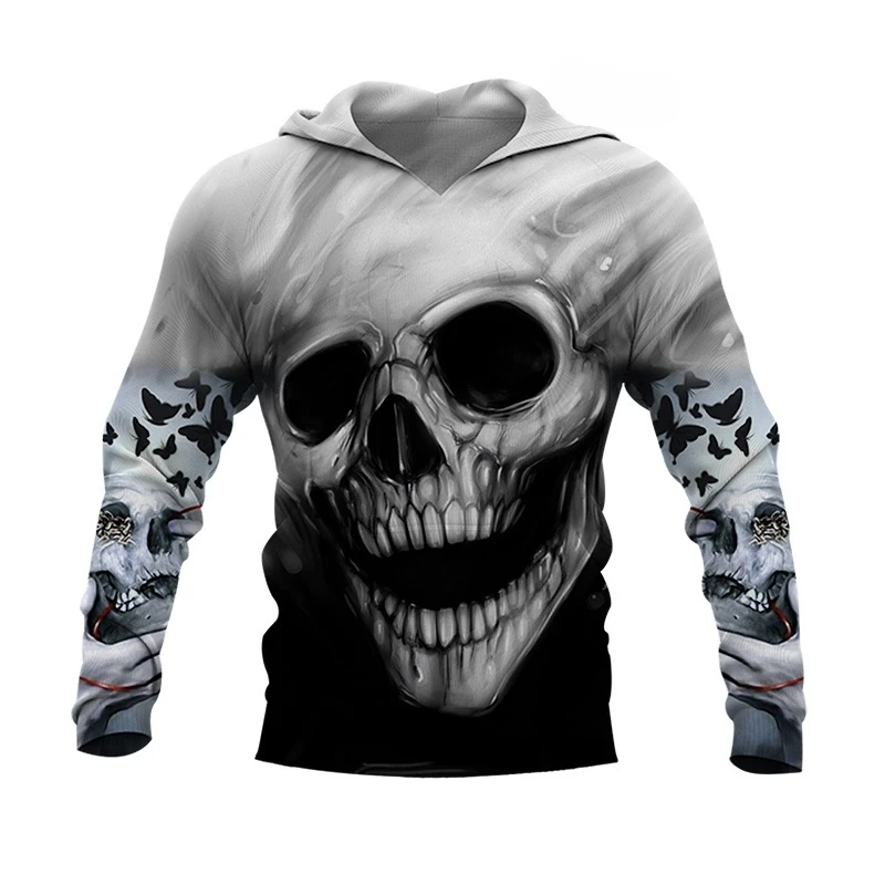 Skull Terror Felpa Felpe Con Cappuccio Moda Stampa 3D Abbigliamento Casual Per Uomo Abbigliamento Maglie A Maniche Lunghe Y2K Halloween Suprema Aument