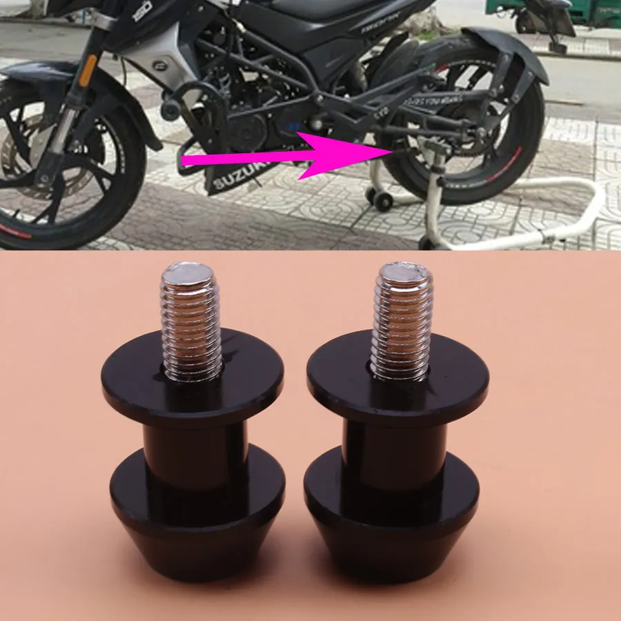 2X10Mm Supporto Posteriore Braccio Oscillante Cursori Per Bobine Supporto Da Corsa Bobine Forcellone Bobine Viti Di Supporto Nero Per Moto Personalizz