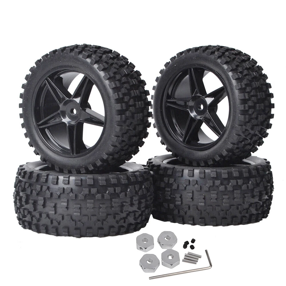 Pneumatici Anteriori Posteriori Ruote Con Ruota Esagonale Per Tamiya Super Hotshot/Boomerange/Bigwig/Hotshot 2 Rc Buggy Car