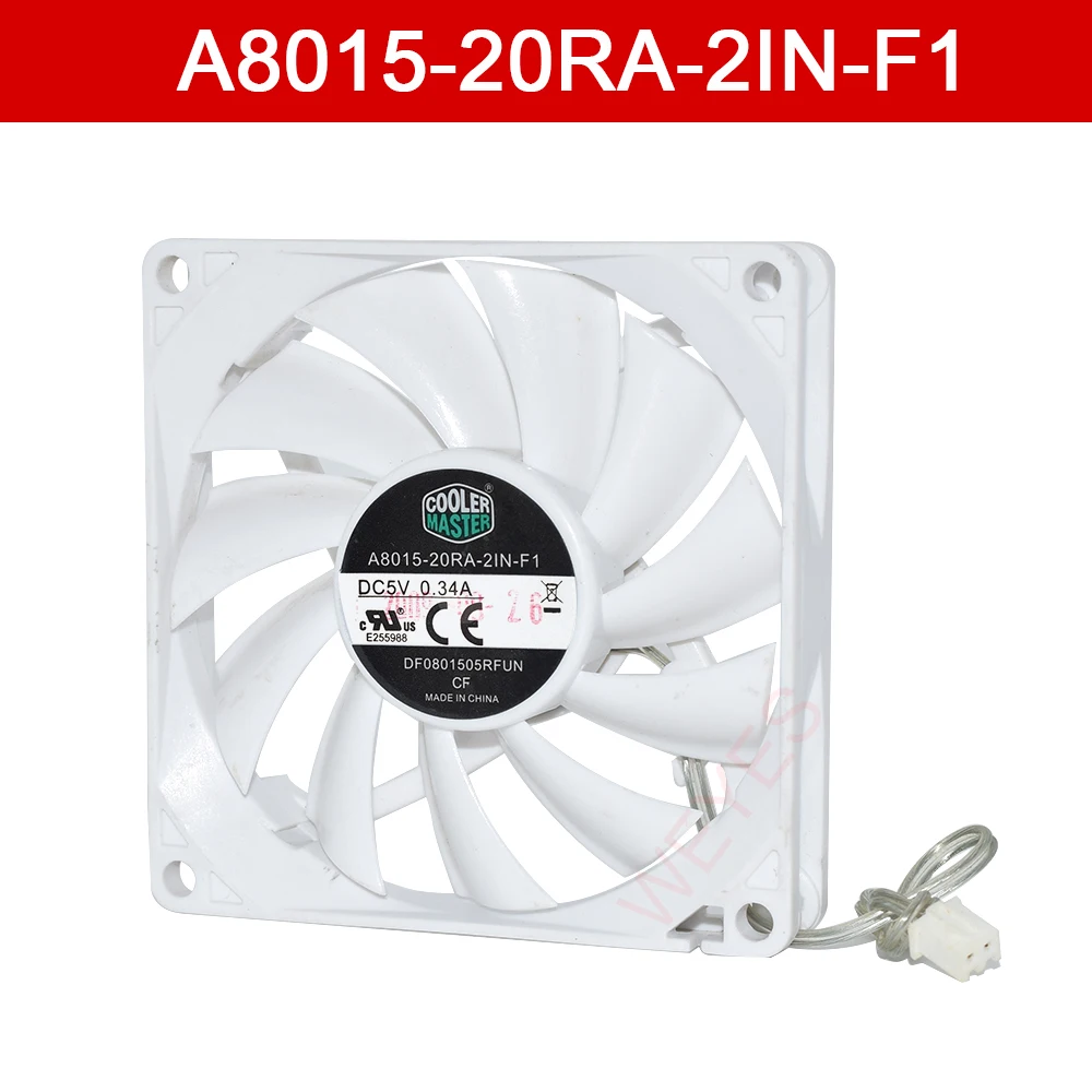 A8015-20Ra-2In-F1 Dc5V Slim Silent Cooling Per Cooler Master 0.34A 2Pin 80*80*15Mm Ventola Nuovo