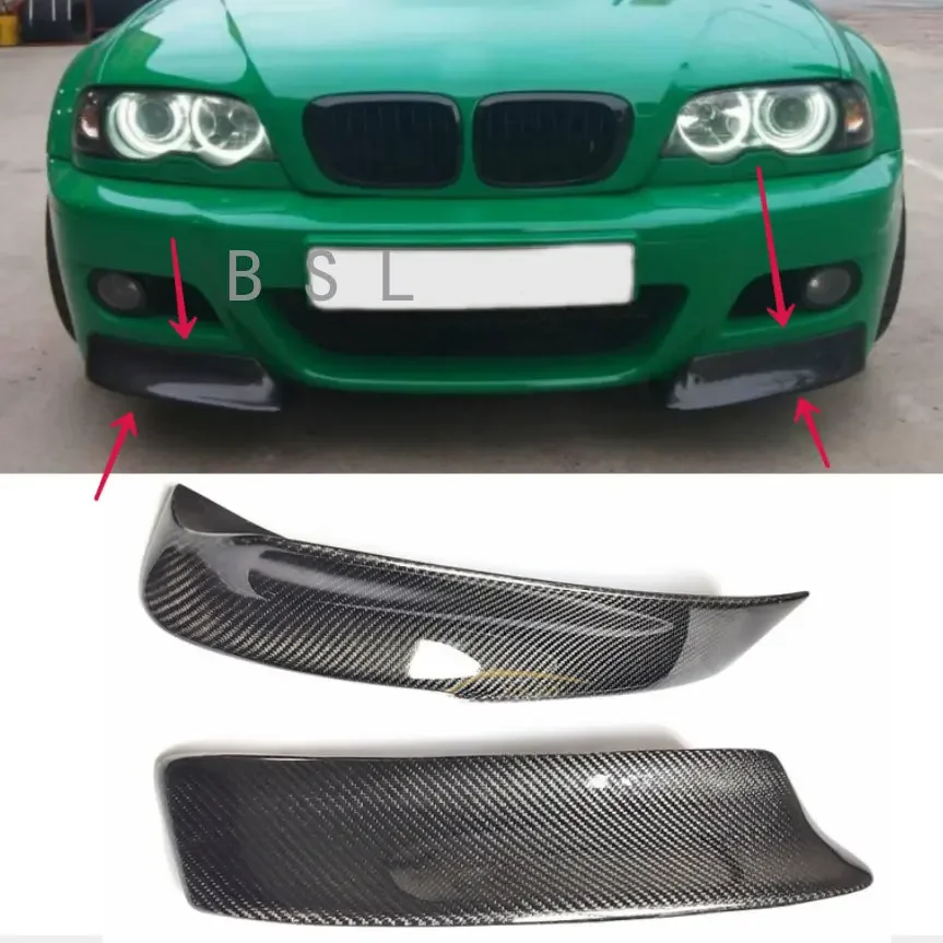 Auto Paraurti Anteriore Splitter Diffusore Spoiler Splitter Lip Guard Lip Per Bmw E46 1999-2006 2001 M3 Fibra Di Carbonio Csl Style A Pair