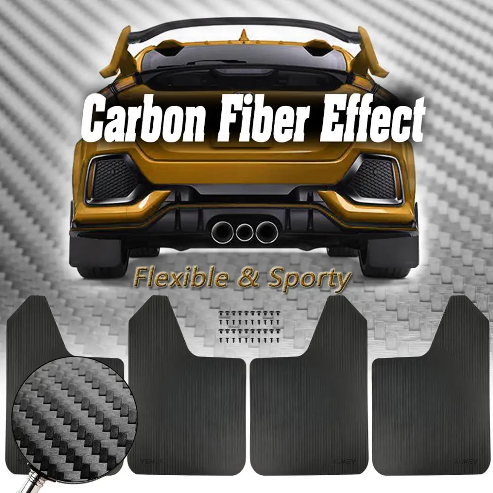 Per Mitsubishi Skoda Peugeot Citroen Vw Pickup Suv Universale Mud Flaps Paraspruzzi Paraspruzzi Fender Flares Effetto Fibra Di Carbonio