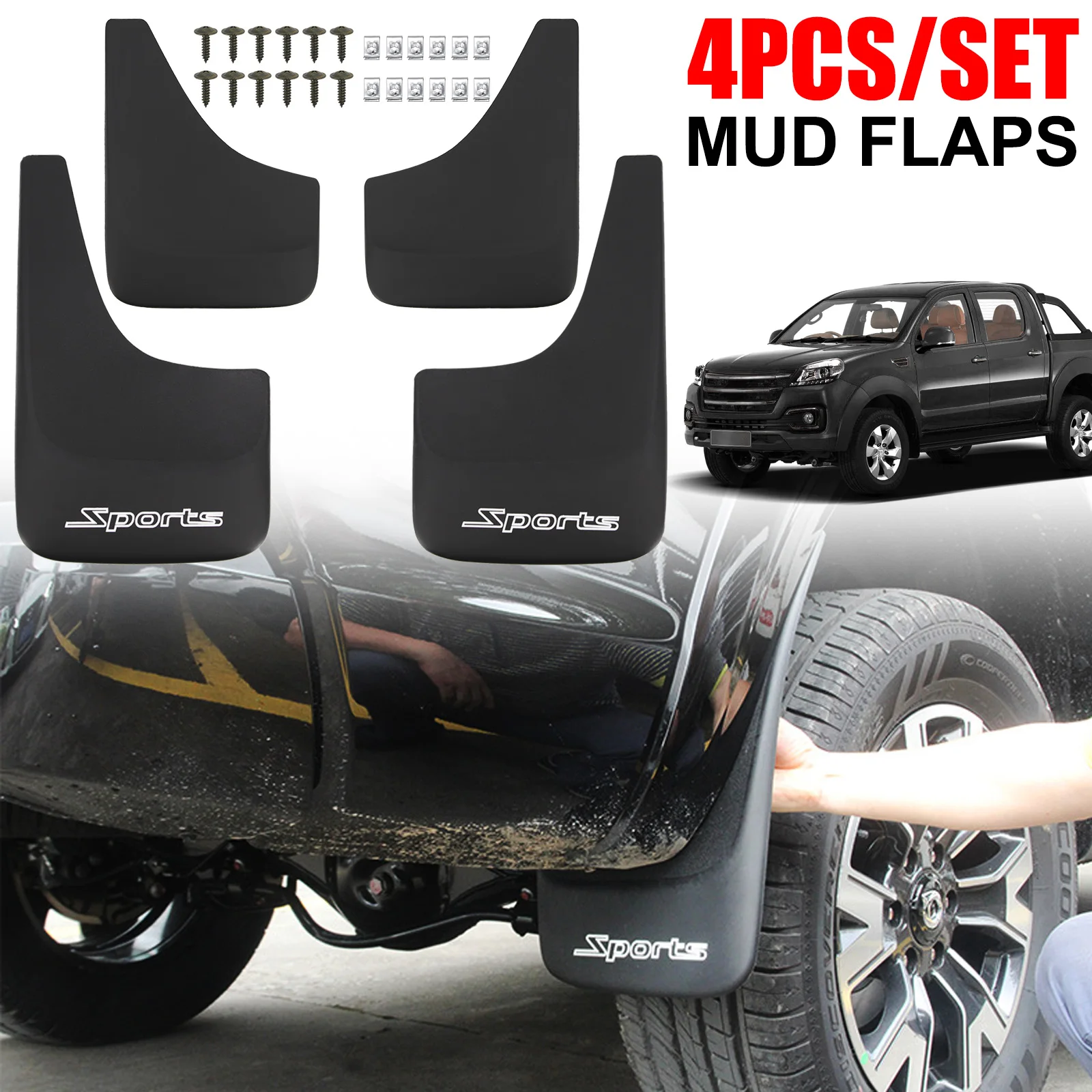 4Pcs/Set Suv Mudflaps Universal Mudguard Car Front Rear Mud Flap Guard Splash Mudguards Fender Car Accessories