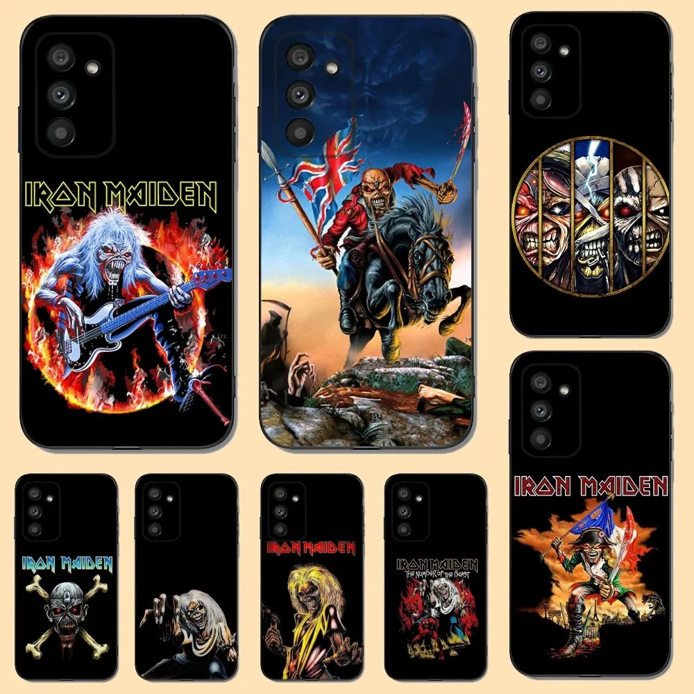 Custodia Per Telefono I-Iron M-Maiden Per Samsung S23,22,21Fe 20,10Lite 9,8,5Plus 6,7Edge Note20,20 Silicone Ultra Nero
