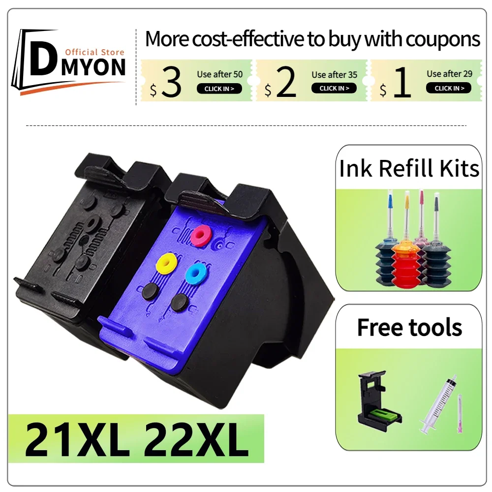 Cartuccia D'Inchiostro 21Xl 22Xl Compatibile Per Hp 21 Hp 22 Per Psc 1410 1417 All-In-One Fax 1250 3180 F2180 F2280 F4180 F2200 F380 F385