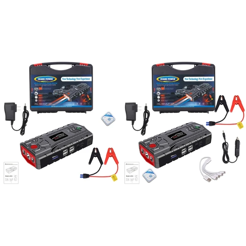 Car Jump Starter Pack Portatile Auto Battery Booster Caricabatterie Rapido 12V Emergenza Con Dispositivo Di Avviamento A Luce Led