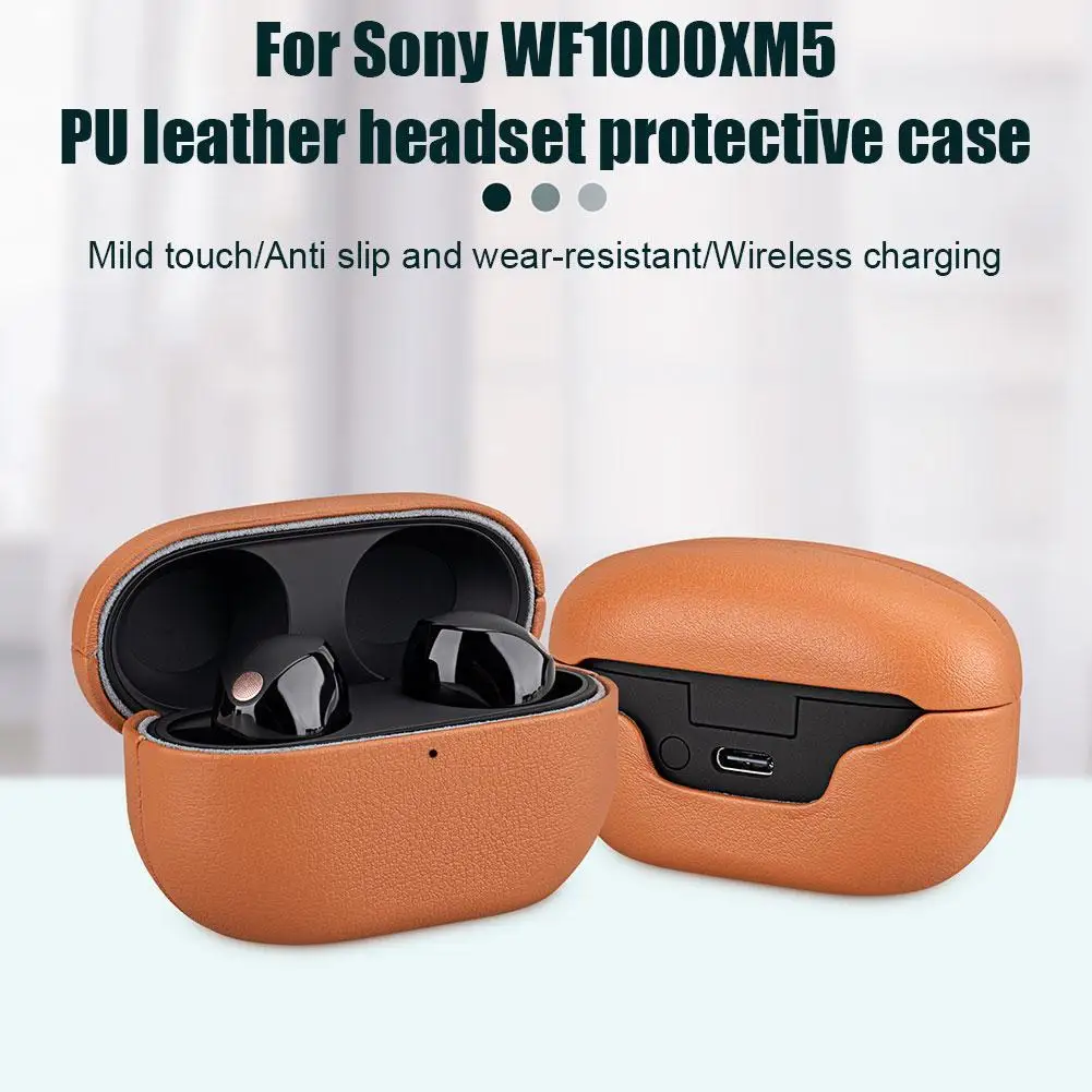 1 Pz Per Sony Wf1000Xm5 Bluetooth Wireless Auricolare Custodia Protettiva Bluetooths Auricolari Copertura In Pelle Protezione Anticollisione Shell