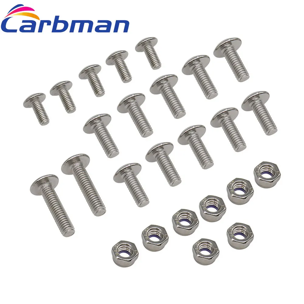 Carbman 25Pcs Bulloni Parafango Viti Kit Di Montaggio Dado Set Di Hardware Adatto Per Parafango Yamaha Banshee Hardware Inossidabile