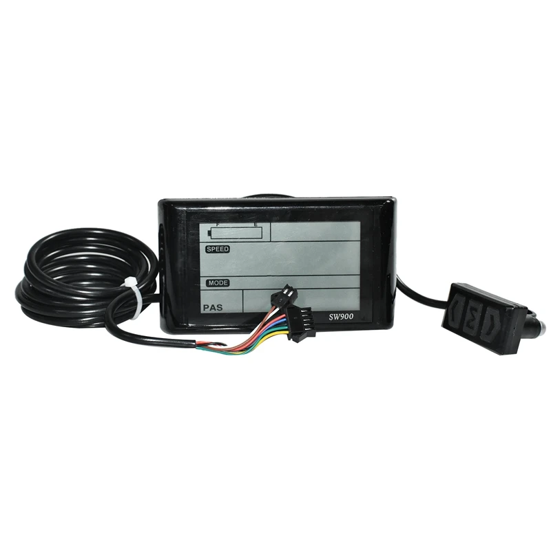 Nuovo Controllo Display Lcd Ebike Sw900 24/36/48/60/72V Misuratore Di Velocità Tachimetro Spina Cablata