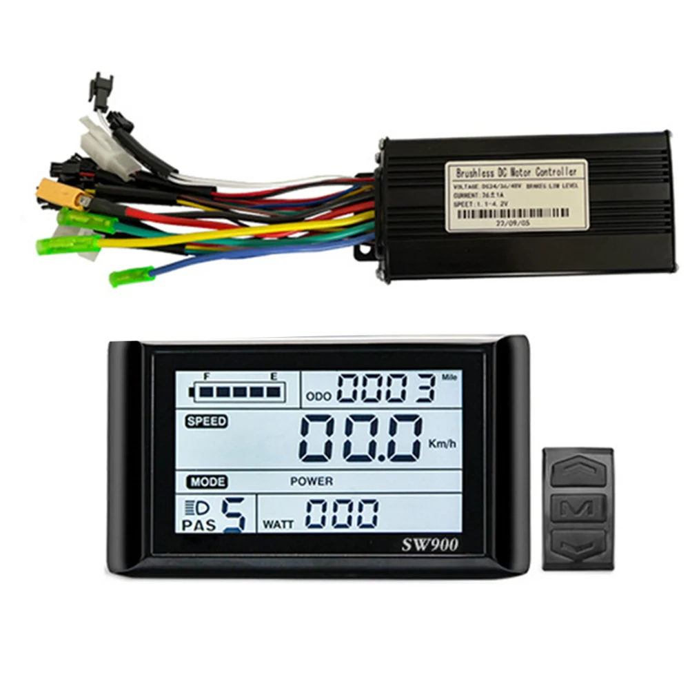 Controller A Onda Sinusoidale 24/36/48V 26A 750W + Display Sw900 Per Controller Ebike A Doppia Modalità A Onda Sinusoidale Per Scooter Elettrico Ebike