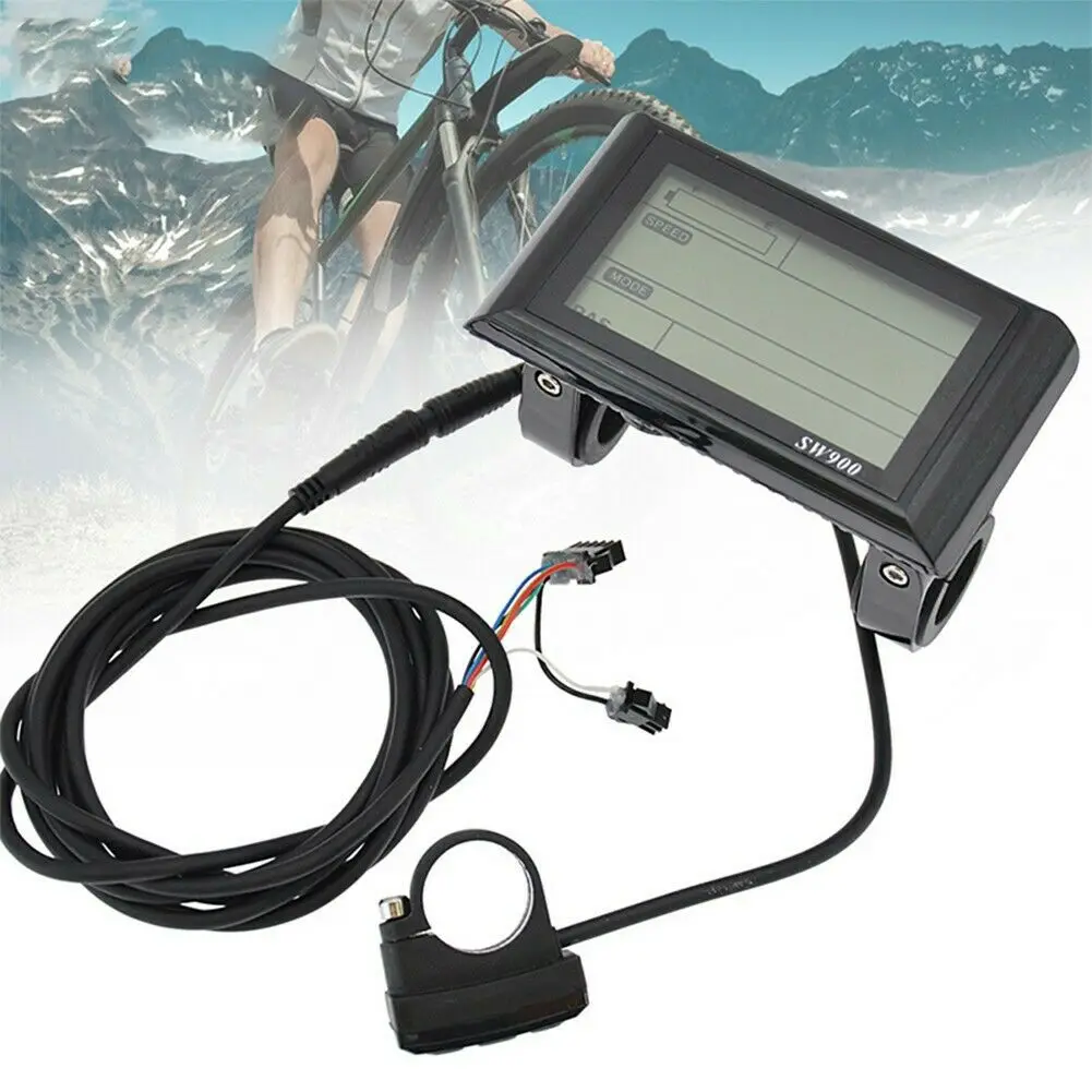 E-Bike Sw900 Lcd Display Meter Control Panel Bicycle Speed Meter Speedometer Wired Speed Counter Code Table Bicycle Accessories