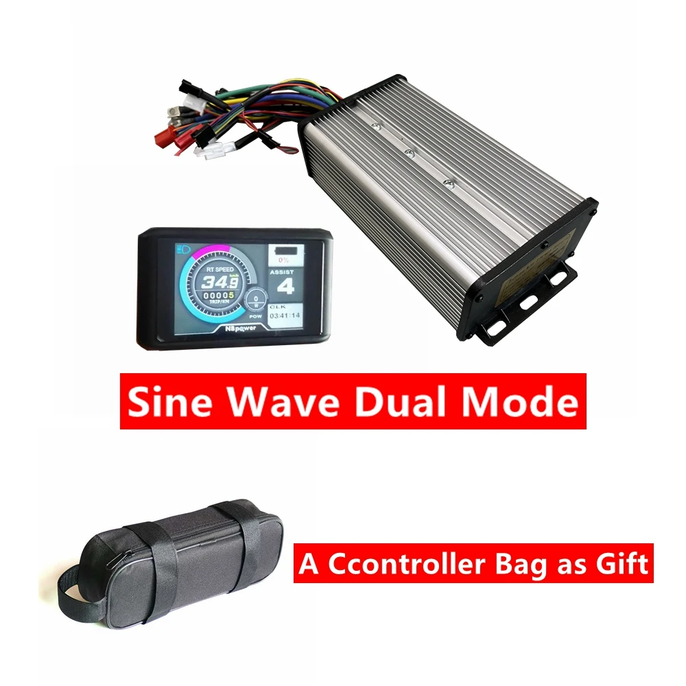 Nuovo Arrivo Nbpower 48/72V 80A Onda Sinusoidale Dual Mode Controller Ebike 18 Mosfet Per Motore Ebike 3000W + Display Sw900/Ukc1