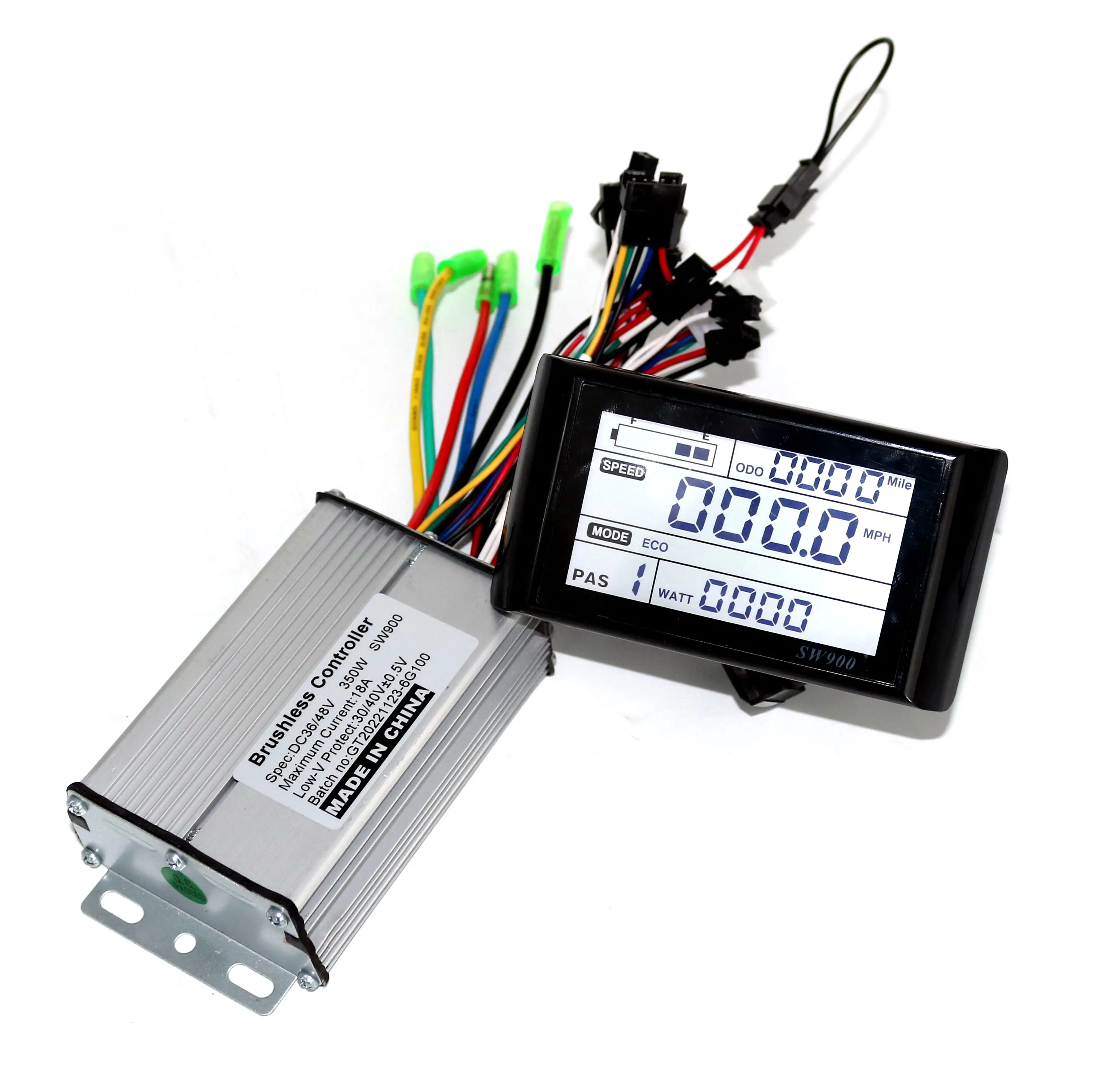 Greentime 36V 48V 350W 18A Brushless Dc Motor Controller Ebike Controller Sw900 Display Un Set