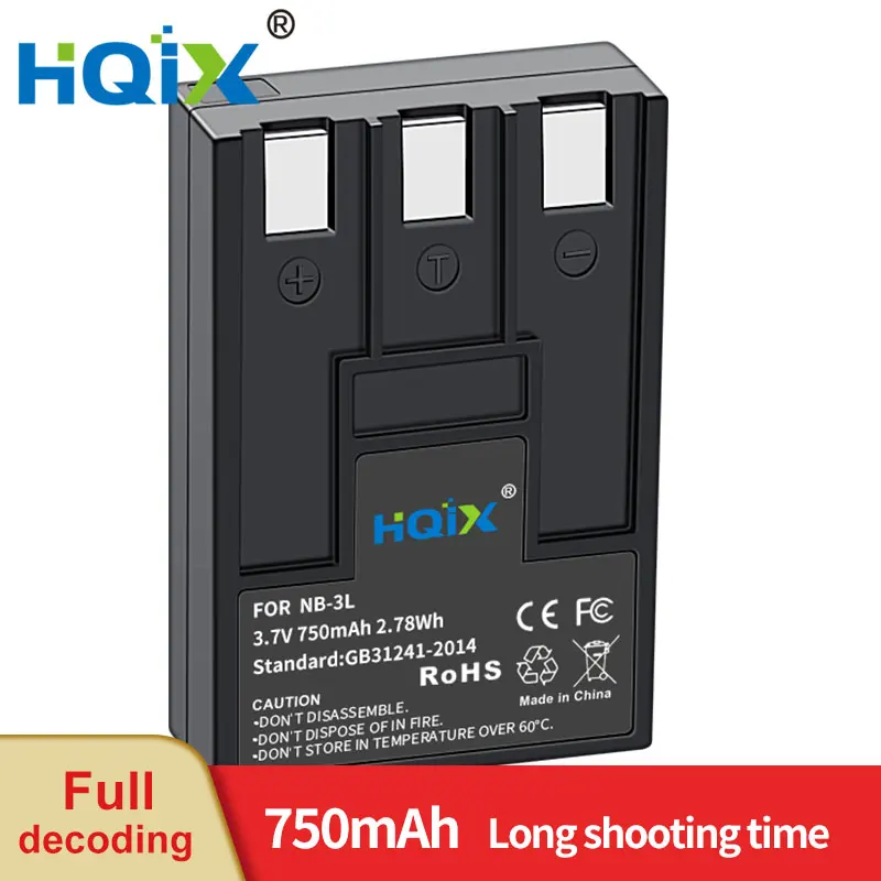 Hqix Per Canon Ixus I5 Sd20 750 Muslims Sd110 700 Pc1060 Pc1114 Pc1169 Ixy Digital L L2 30 Fotocamera Nb-3L Caricabatterie Batteria