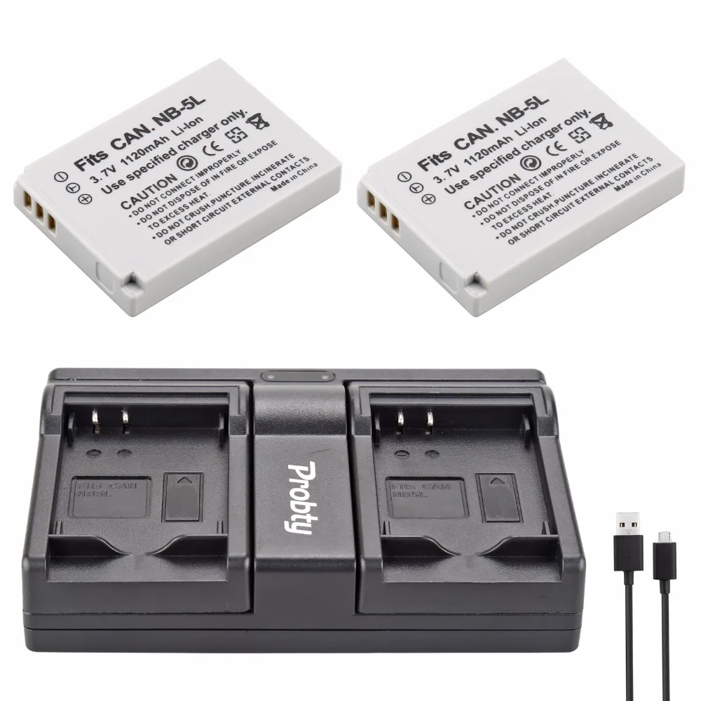 2 Pz Nb-5L Nb 5L Nb5L Batteria + Usb Doppio Caricatore Per Canon Per Canon Ixy 800 810 820 900 910 920 95 Is Sd700 Sd790 Sd800