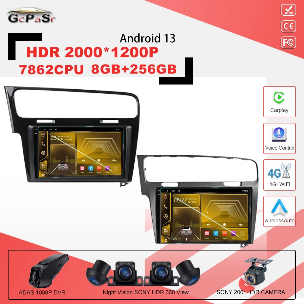 Android 13 Per Vw Volkswagen Golf 7 2014 - 2018 Car Dvd Auto Radio Stereo Head Unit Lettore Multimediale Stereo 7862Cpu