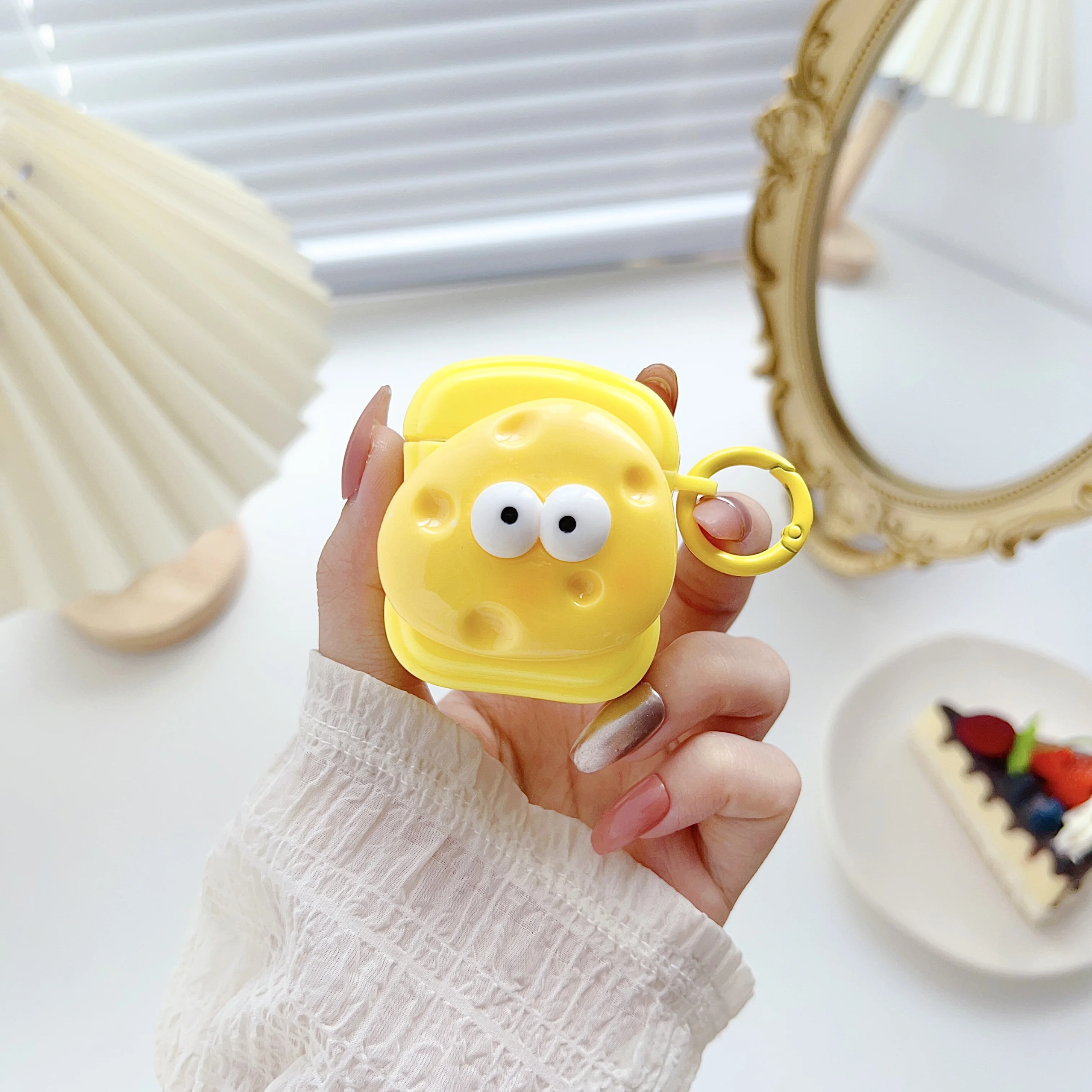 3D Cheese With Buckle Soft Gel Auricolare Custodia Antiurto Per Airpods 1 2 Pro 3 (2021) Pro 2 Auricolari Auricolari