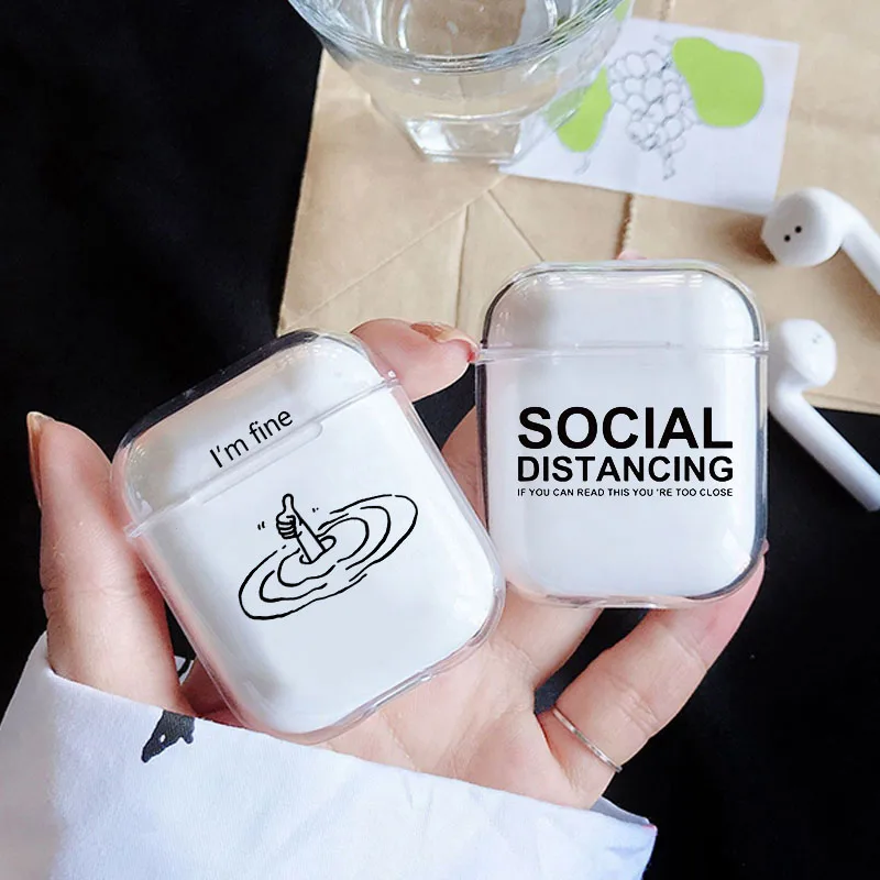 Social Phosphia Distanziamento Sociale Per Apple Airpods 2 Cover Per Cuffie 1 Cover Morbida In Tpu Funda Per Apple Airpods Pro 3 Cover Per Auricolari