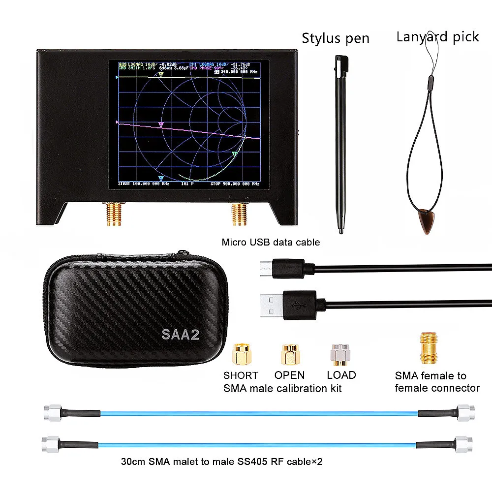 3G S-A-A-2 Nanovna V2 Analizzatore Di Rete Vettoriale Digital Nano Vna Tester 50Khz-3Ghz Mf Hf Vhf Uhf Usb Logic Antenna Analyzer Meter