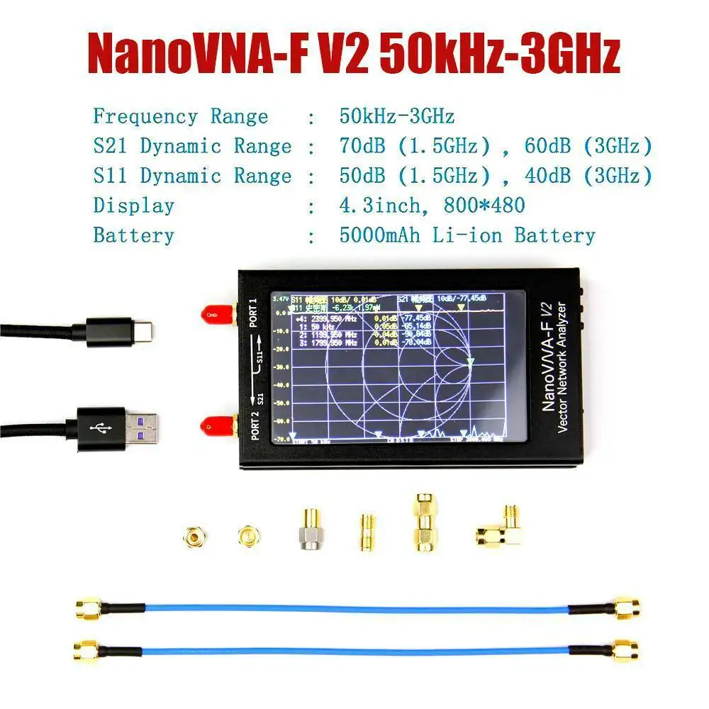 Analizzatore Di Rete Vettoriale 3G S-A-A-2 Nanovna V2 Digital Nano Vna Tester Mf Hf Vhf Uhf Usb Logic Antenna Analyzer Onda In Piedi