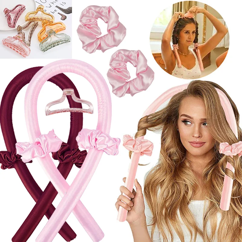 Heatless Hair Curlers Overnight Curling Iron Headband Lazy Curler Silk Hair Curler No Heat Long Short Hair Boucleur Cheveux