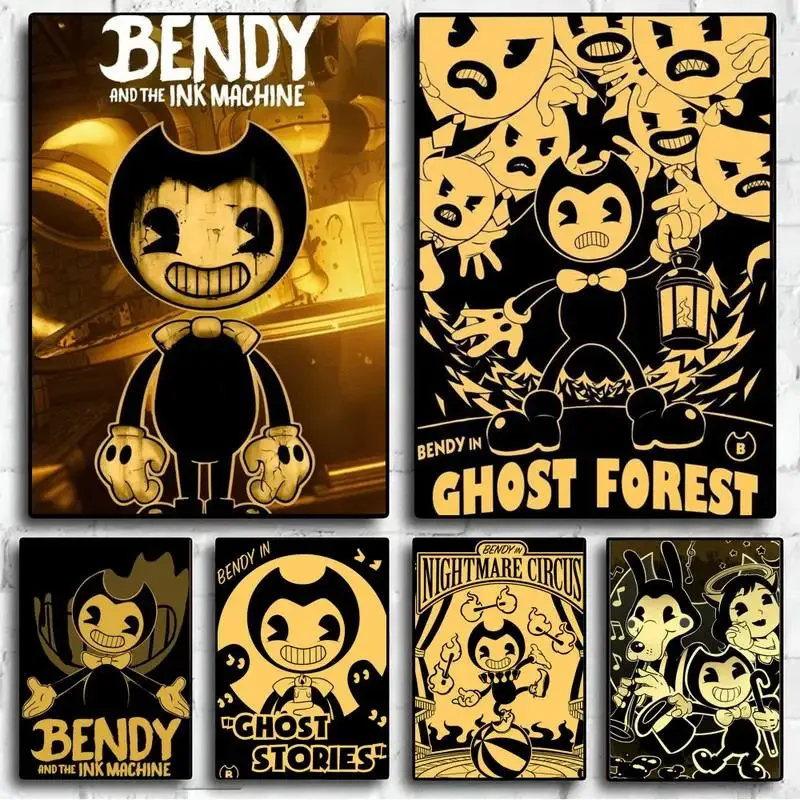 B-Bendy And The Ink Machines Gioco Poster Immagini A Parete Per Soggiorno Autunno Decor Small