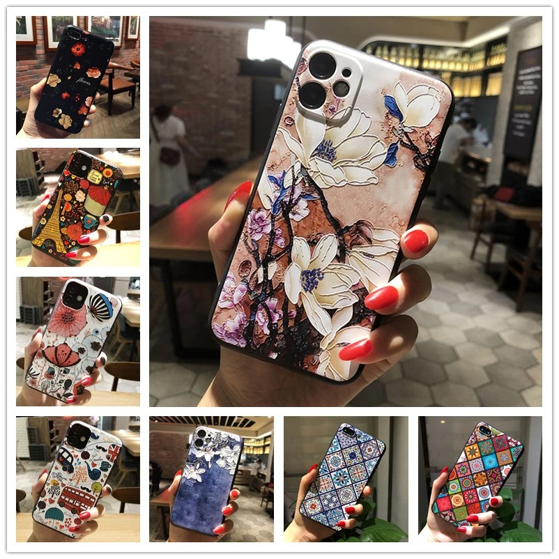 Custodia Per Telefono In Silicone Floreale In Rilievo 3D Per Zte Blade A71 A51 A31 Plus Lite V30 Vita 8030 V30 9030 L9 L8 L210 Cover Posteriore In Ril