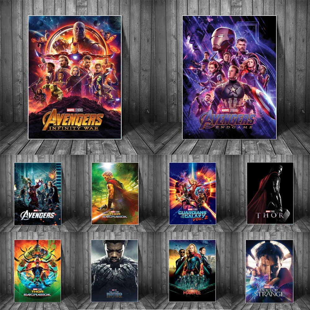 Marvel Movie Poster The Avengers Movie Canvas Paintings On The Wall Art Captain America Iron Man Infinity War Decor Pictures