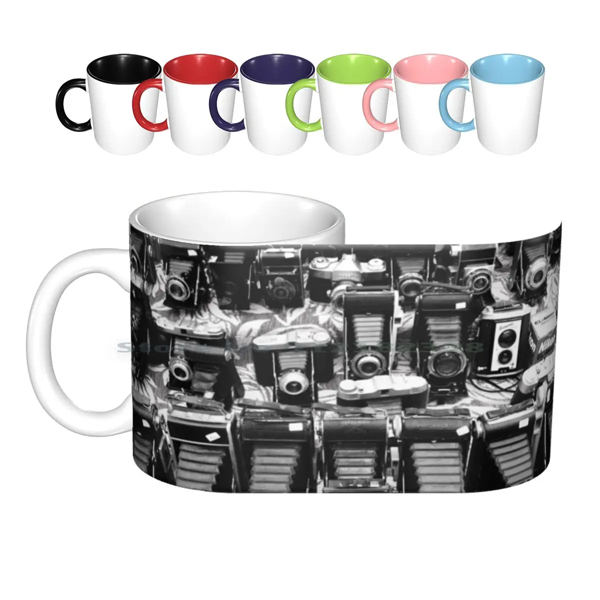 Collezione Di Fotocamere Vintage Tazze In Ceramica Tazze Da Caffè Tazza Da Tè Al Latte Fotocamera Vintage Brownie Vintage Kodak Nikon Contaflex