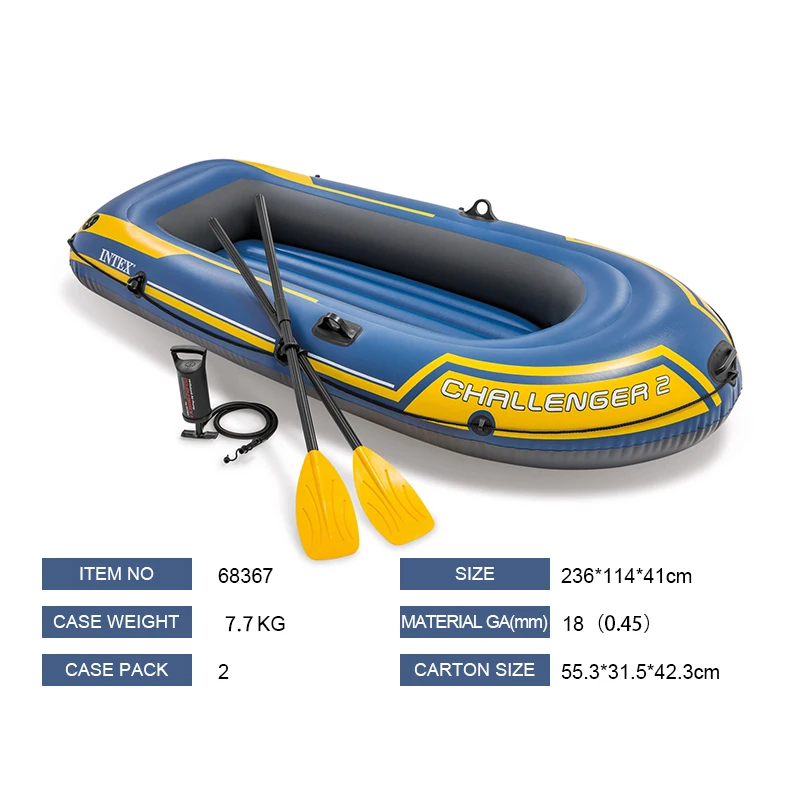Intex 68367 Challenger 2 Set Di Barche Gommone Gommone Gommone Doppio Drift Kayak