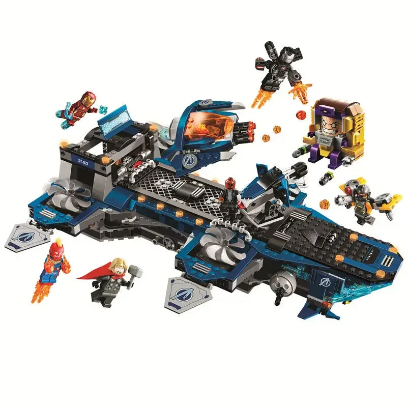 Marvel Anime Periferiche 76153 S.H.I.E.L.D. Sky Aircraft Carrier Boys Puzzle Assemblato Building Blocks Giocattoli Regali Per Bambini