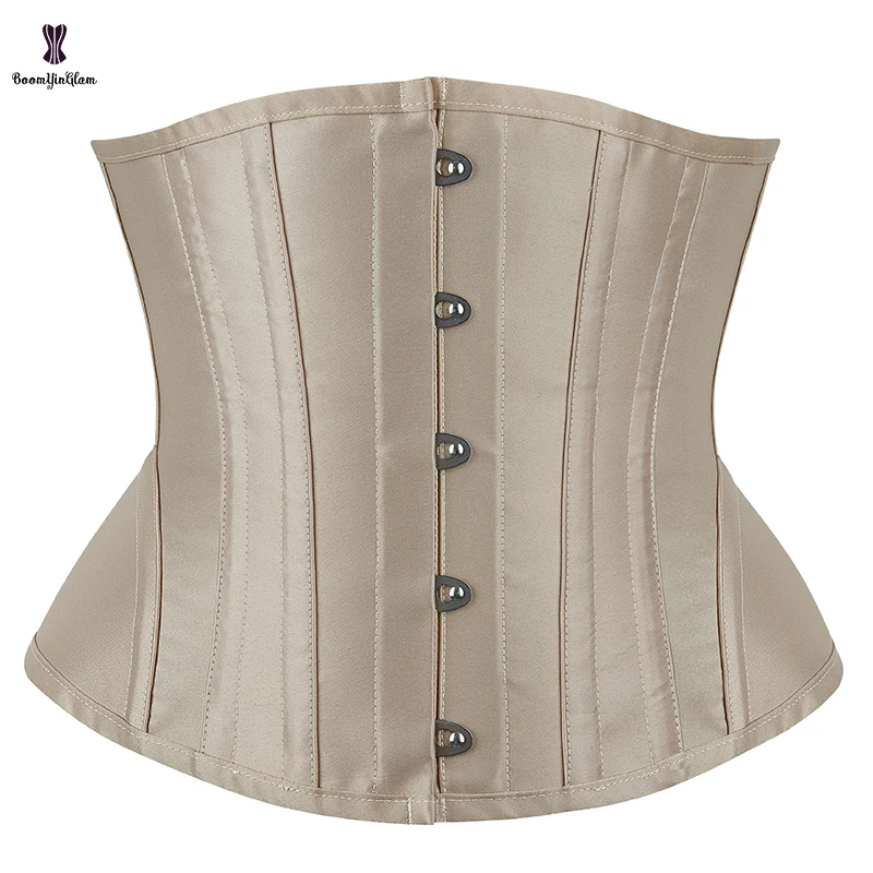 2 Colori Plus Size Xxs-6Xl Fasciatura In Corda Da Donna Chest Binder Shaper 14 Spirale Steel Bone Corsetto Broccato Satin Cupless Bustier Top