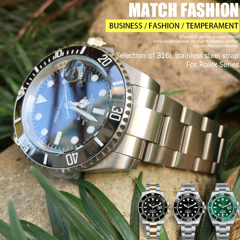 Cinturino In Acciaio Inossidabile Lucido Di Alta Qualità Adatto Per Il Ruolo Submariner 116610Lv 116610Ln Strumento Cinturino In Argento Massiccio Opa
