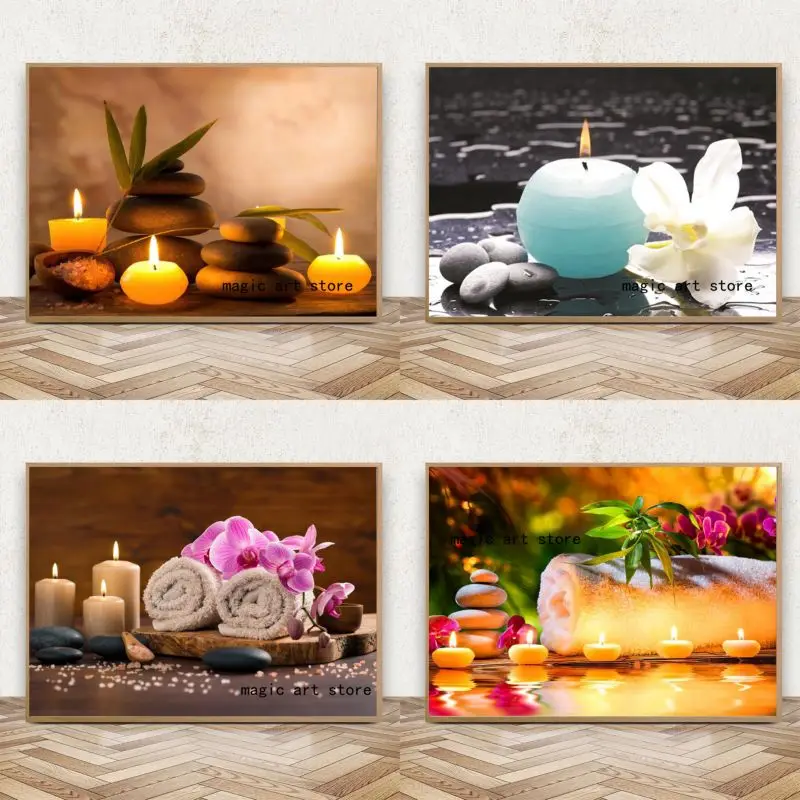 Meditazione Art Spa Zen Stone Buddhis Nature Print Art Canvas Poster Per Soggiorno Decor Home Wall Picture