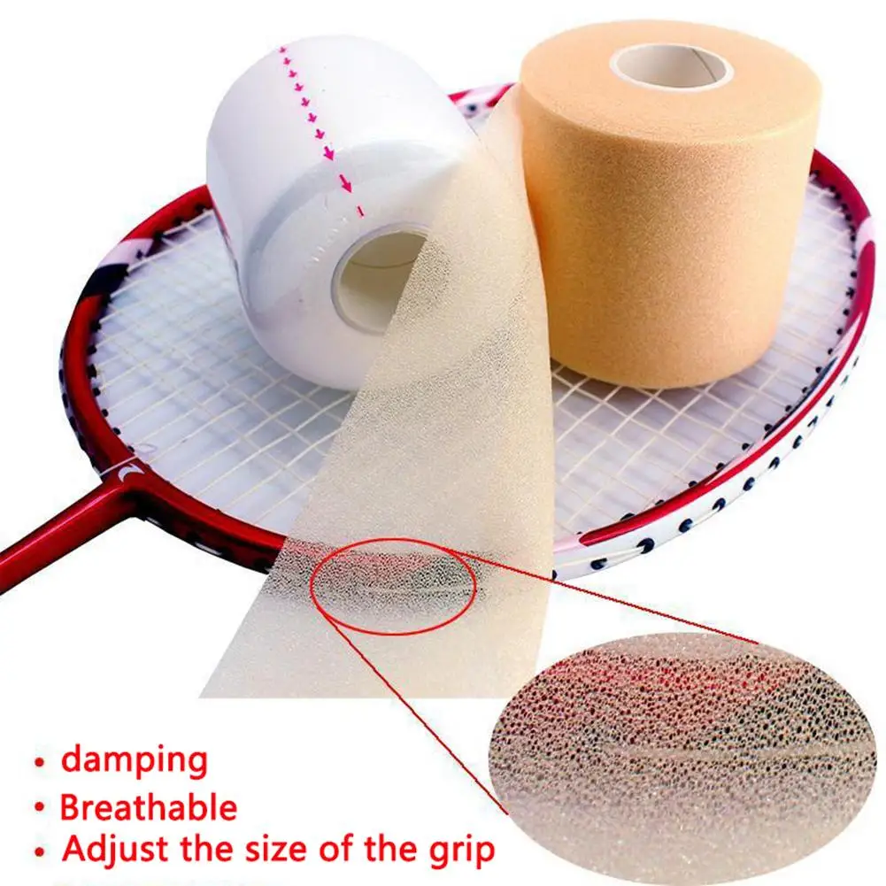 Racquet Grip Tape Sweatband Anti Skid Pu Sponge Damping Membrane Cushion Wrap Badminton Tennis Handle Accessories Dropship